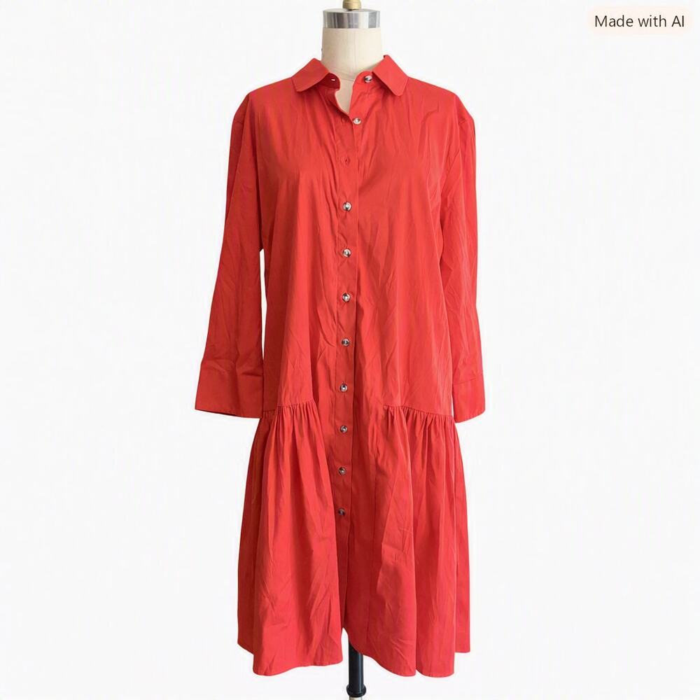 The Shirt  The Drop Waist Shirt Dress Size XL